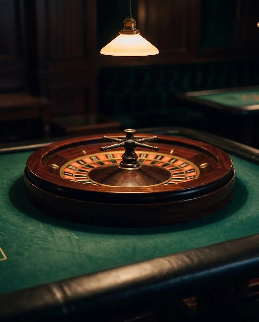 Artist's impression of a roulette wheel in close-up, with the numbers softly out of focus